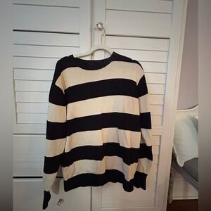 Navy and cream Striped Sweater- size small